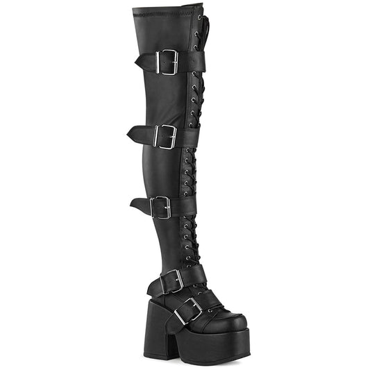 Demonia: Camel-305 5'' Thigh-High Platform Boots