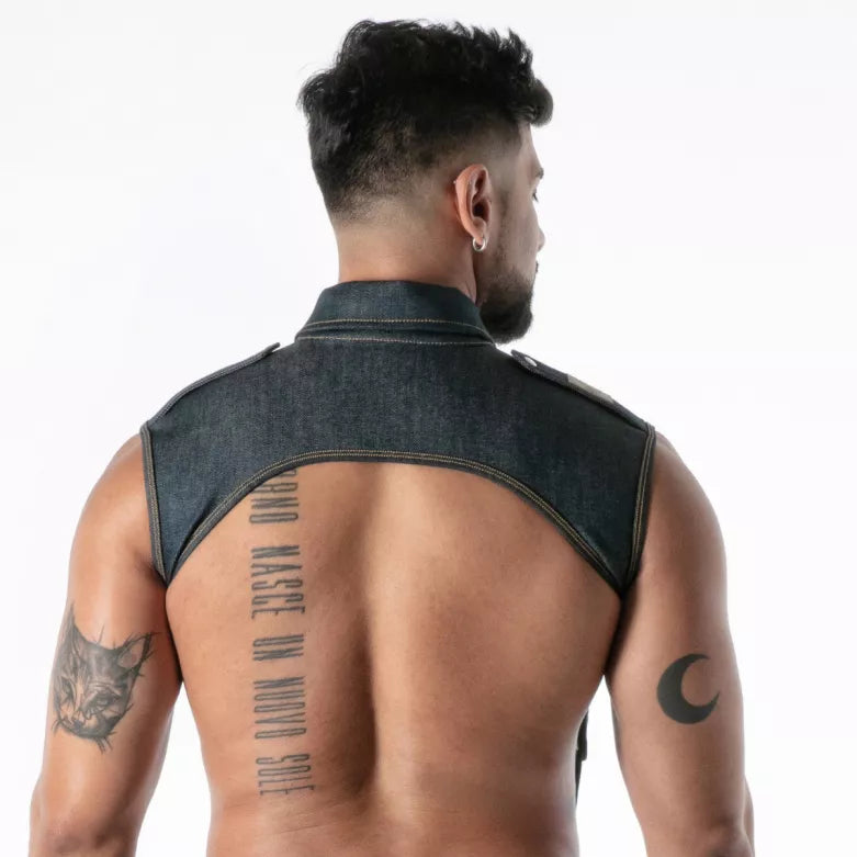 Raw Denim Shirt-Collar Harness