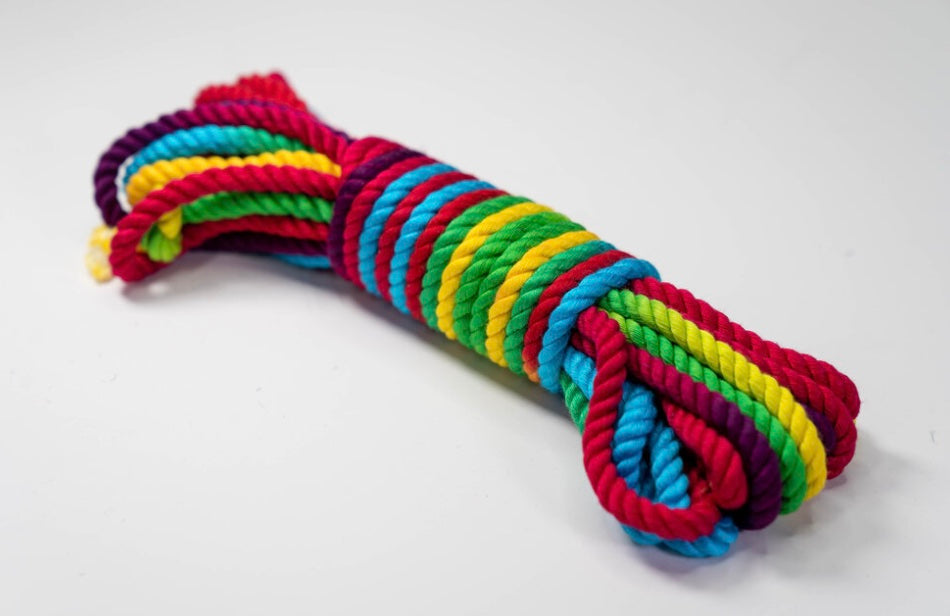 Dark Rainbow Bamboo Silk Rope.