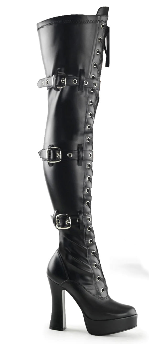 Black 5" Electra Thigh-Hi Boots.