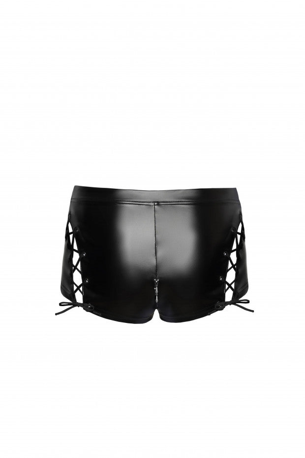 The back of the Wetlook Shorts with Lace Accents.