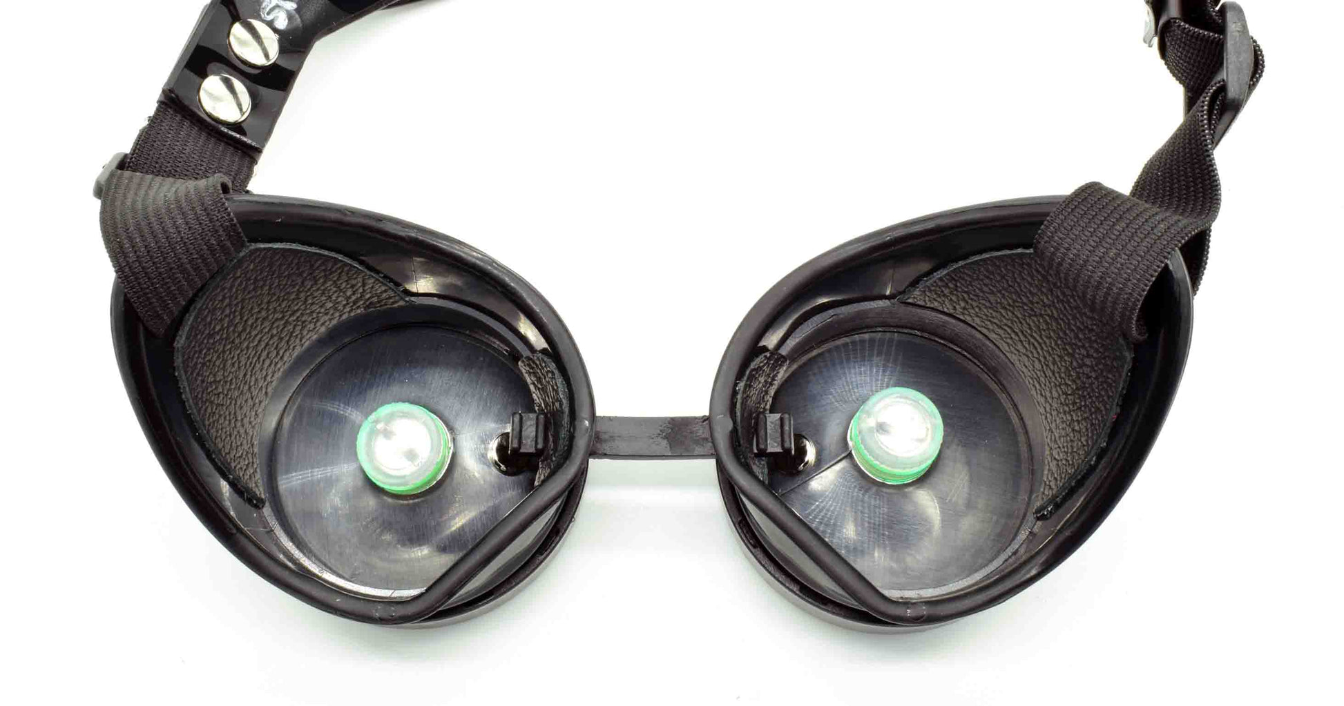 The inside of the Aurora Blind Goggles showing the light mechanism.