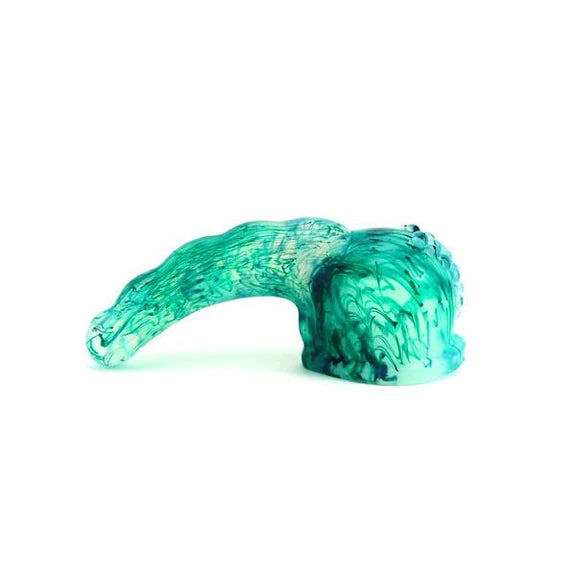 The left side of the green marble Gee Whizzard Magic Wand Vibrator Attachment.