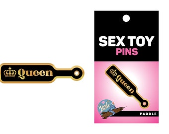 The queen paddle WoodRocket Porn & Sex Toy Pin.