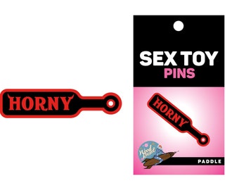 The Horny Paddle WoodRocket Porn & Sex Toy Pin.