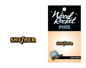 She/Her WoodRocket Porn & Sex Toy Pin.