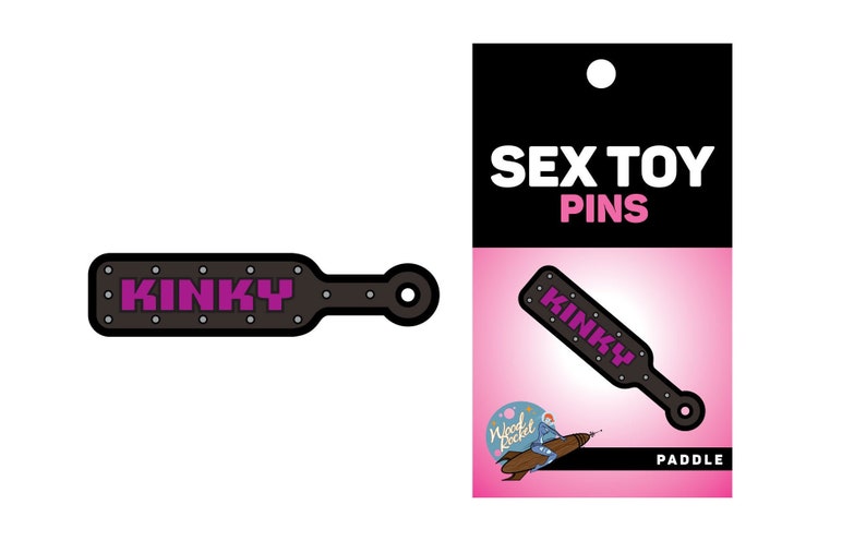 The Kinky Paddle WoodRocket Porn & Sex Toy Pin.