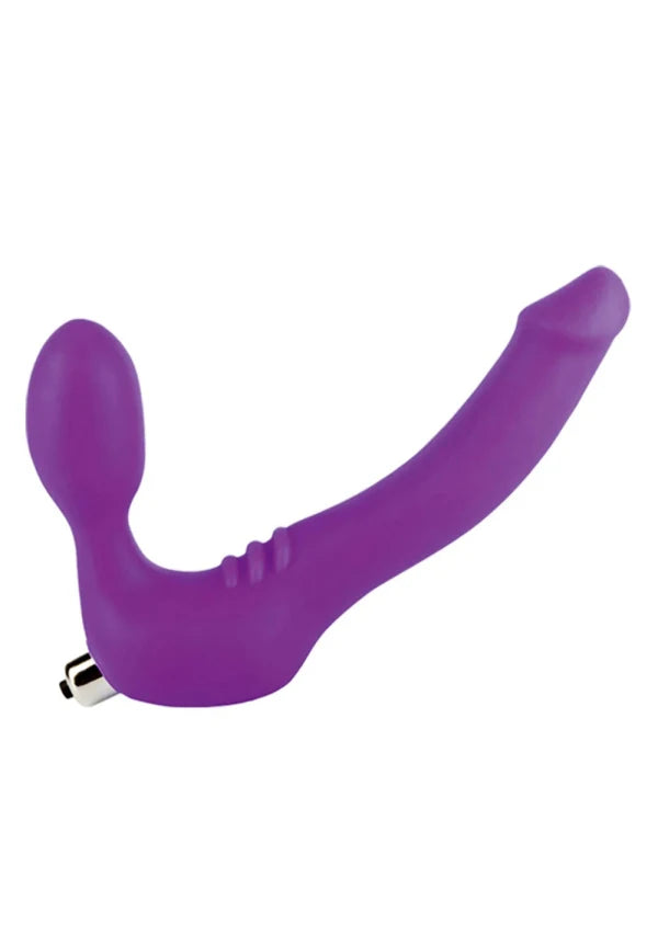 The purple Simply Strapless double ended dildo with vibrating bullet.