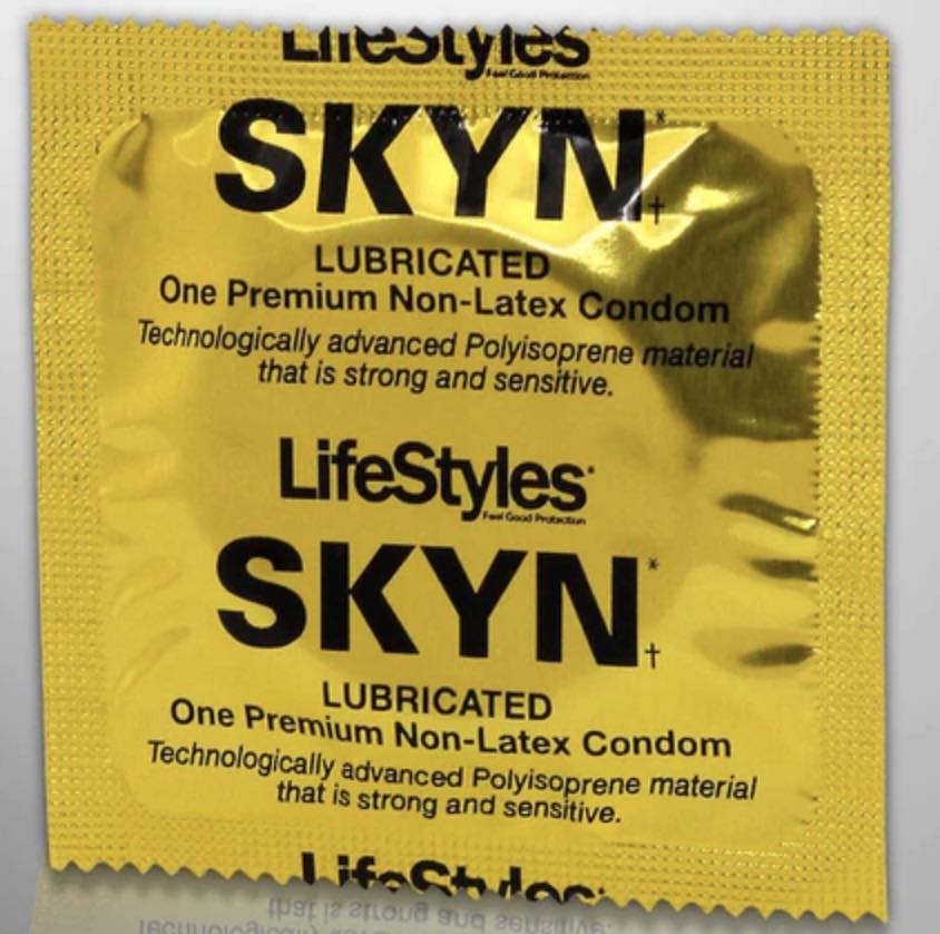 A single Lifestyles Skyn Condom.