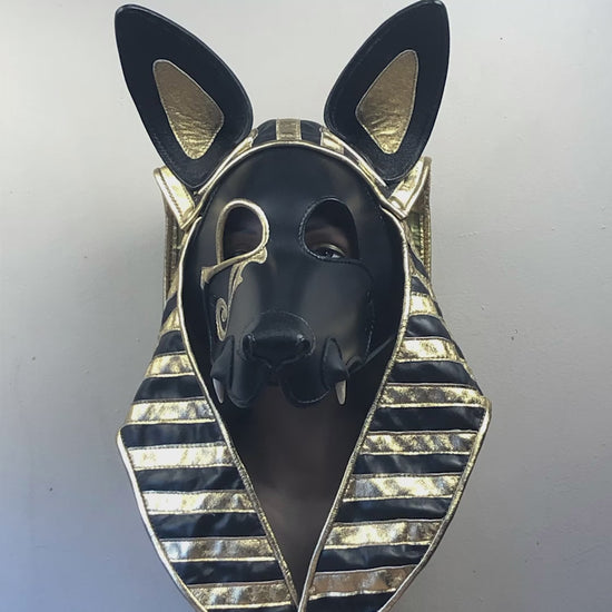 rotating Leather Anubis Mask
