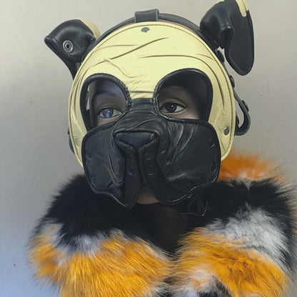 rotating Pug Leather pup mask