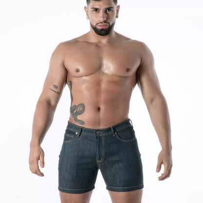Raw Denim Backless Shorts
