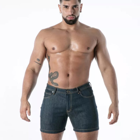 Raw Denim Backless Shorts