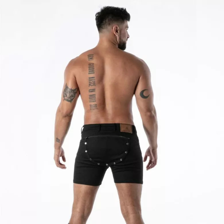 Raw Denim Backless Shorts
