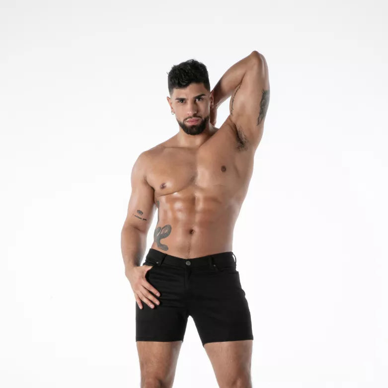 Raw Denim Backless Shorts