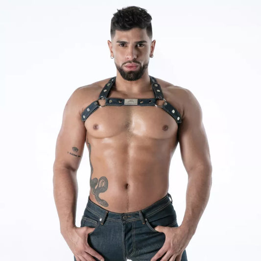 Raw Denim Bulldog Harness