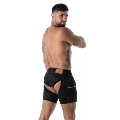Raw Denim Chaps Shorts