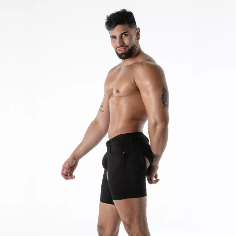 Raw Denim Chaps Shorts