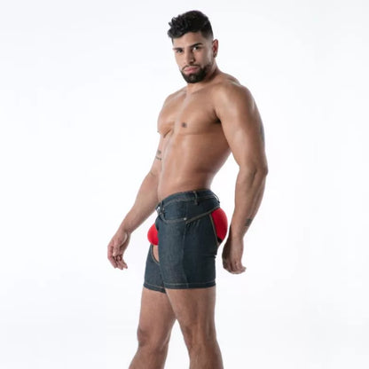 Raw Denim Chaps Shorts