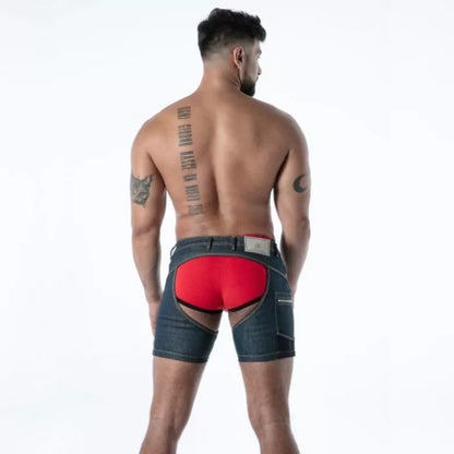 Raw Denim Chaps Shorts