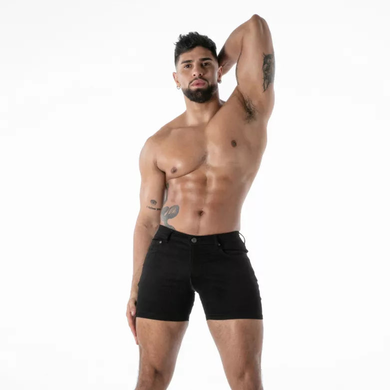 Raw Denim Full-zip Shorts