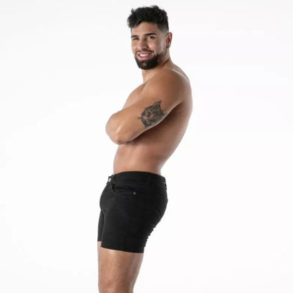 Raw Denim Full-zip Shorts
