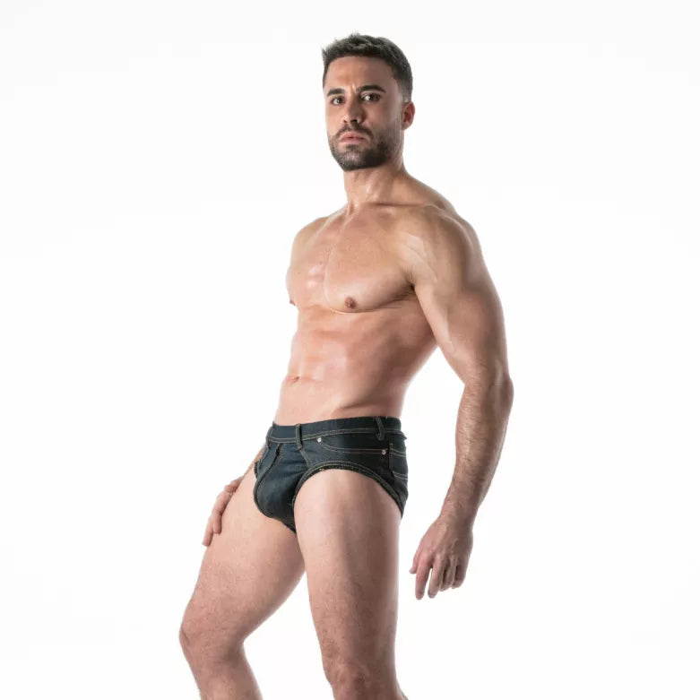 Raw Denim Full Zip Brief