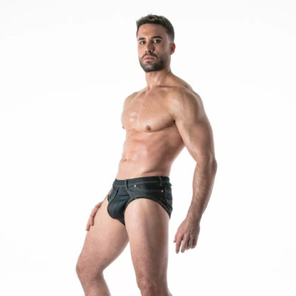 Raw Denim Full Zip Brief