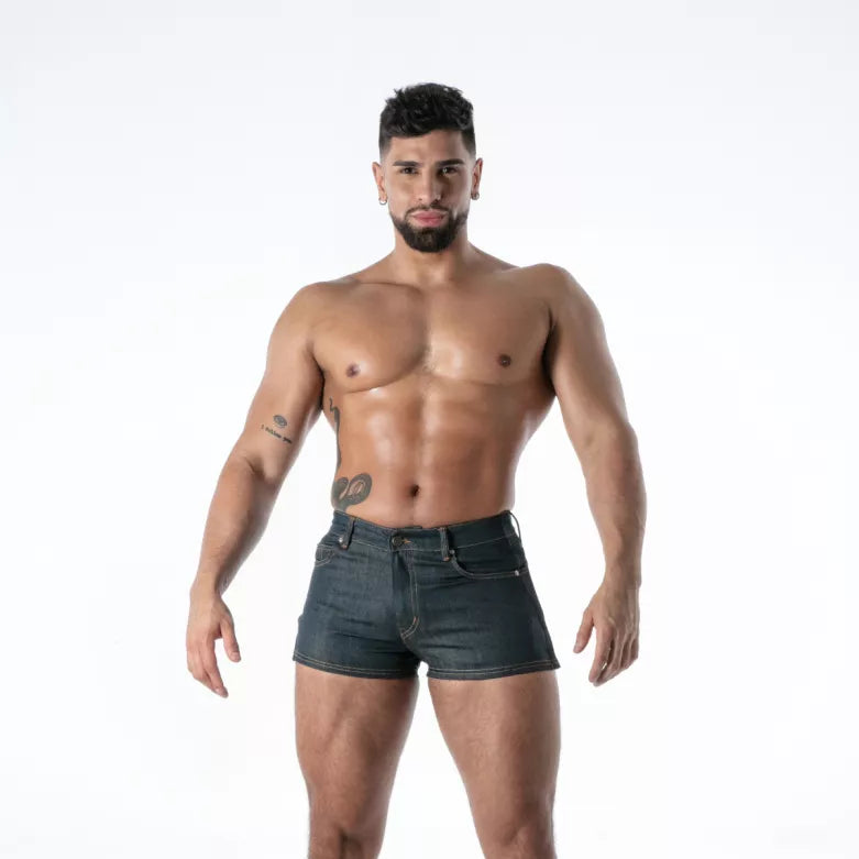 Raw Denim Tear-Away Shorts