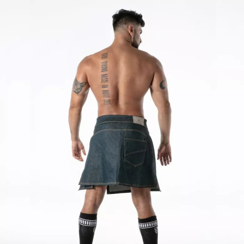 Raw Denim Zip Kilt