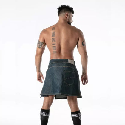 Raw Denim Zip Kilt