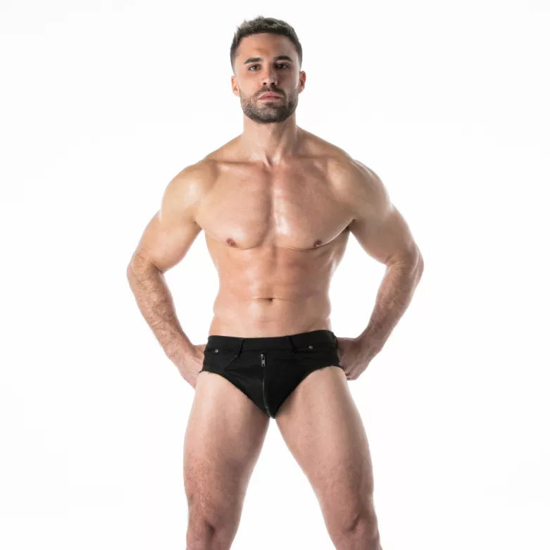 Raw Denim Full Zip Brief