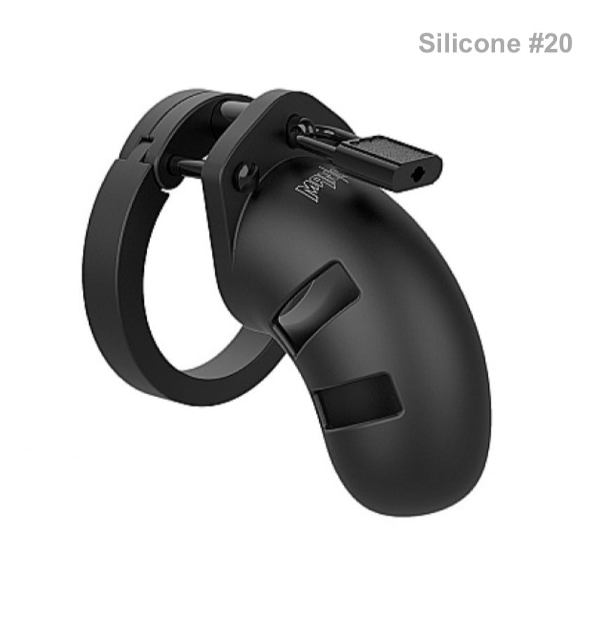 The black silicone Mancage Chastity Device model #20.