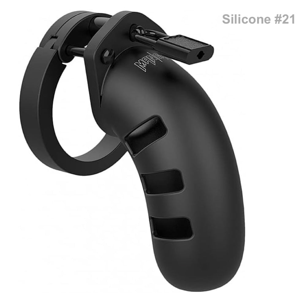 The black silicone Mancage Chastity Device model #21.