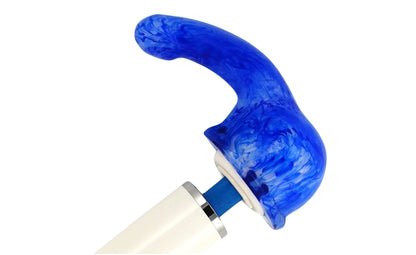 The Gee Whiz Magic Wand Vibrator Attachment on the head of a magic wand vibrator.