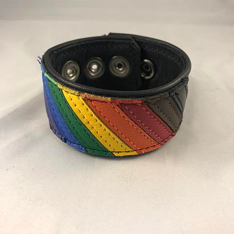 Inside of of Pride flag wrist cuffs