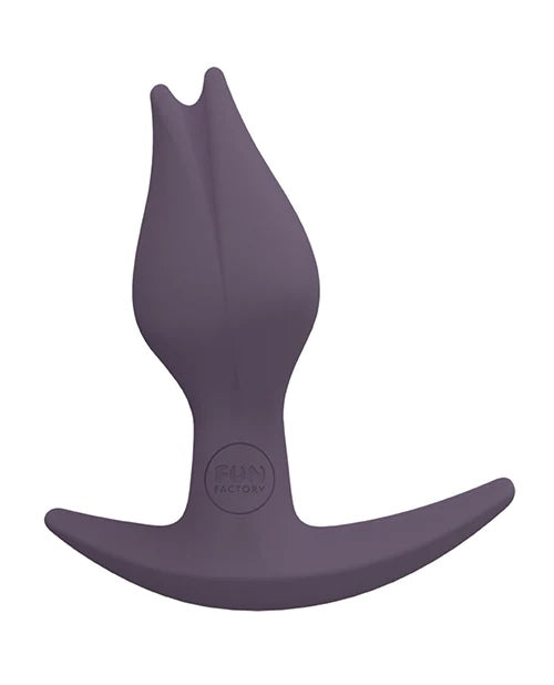 The Bootie Fem Plug in Dark Taupe color, side view.