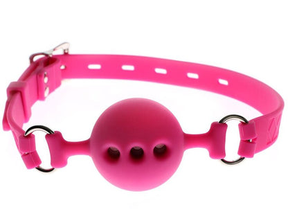 The pink Silicone Breathable Ball Gag, front view.