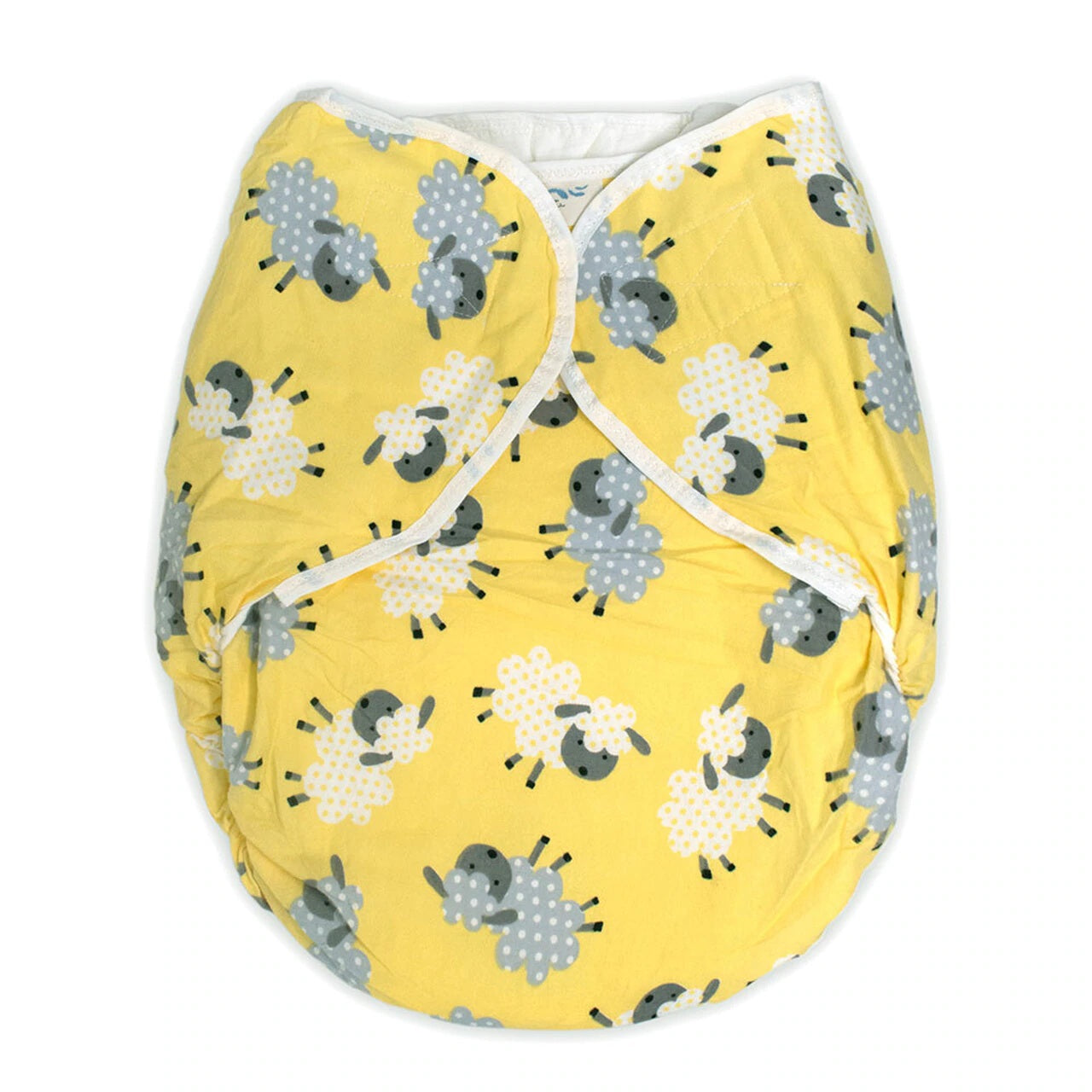 The yellow sheep Bulky Fitted Nighttime Cloth Diaper.