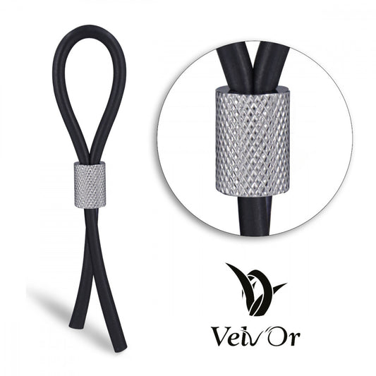 The 303 "File" Velv'or Adjustable Strap Silicone Bolo Cock Ring.