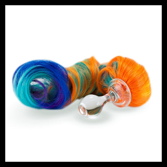 The Primary 5-Color Crystal Detachable Faux Pony Tail Plug.