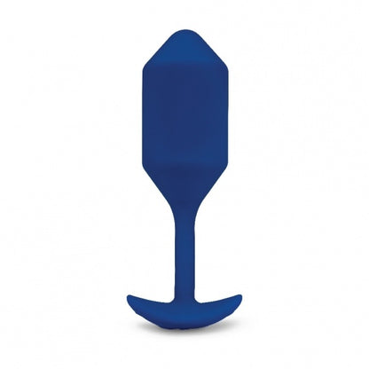 Size 4 B-Vibe Vibrating Weighted Anal Snug Plug in Navy.