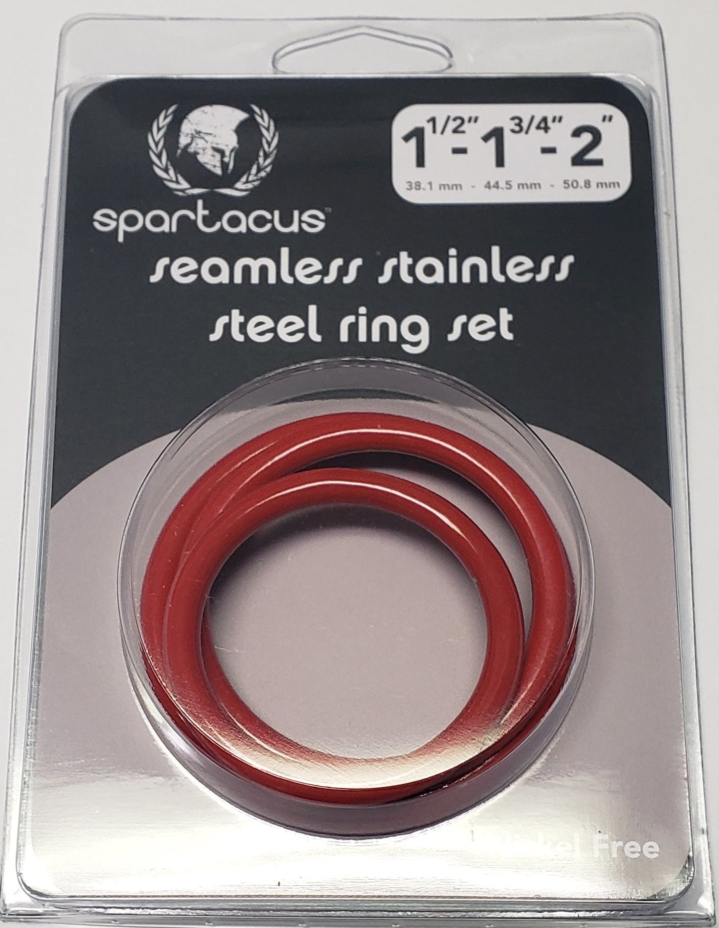 The red Seamless Stainless Steel Ring Set.