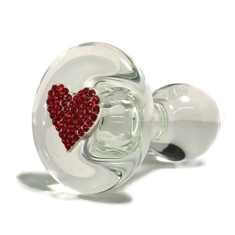 Crystal Magnetic Medallion Plug with red heart.