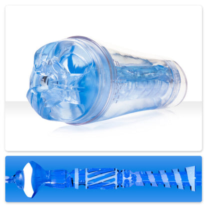 The Commander Fleshlight Flight above cross section image of the inside.