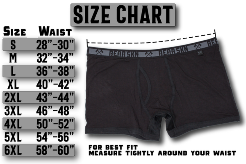 The size chart for the Miami Backwoods Jockstrap.