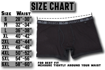 The size chart for the Miami Backwoods Jockstrap.