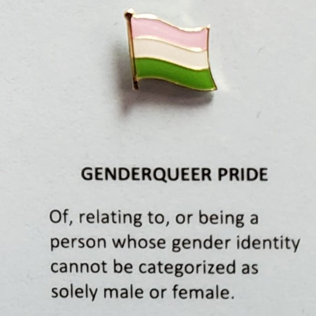 Enamel Pride Flag Lapel Pin wavy Genderqueer Flag