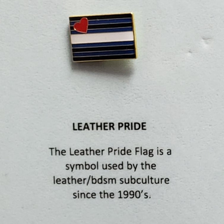 Enamel Pride Flag Lapel Pin Leather Pride Rectangle