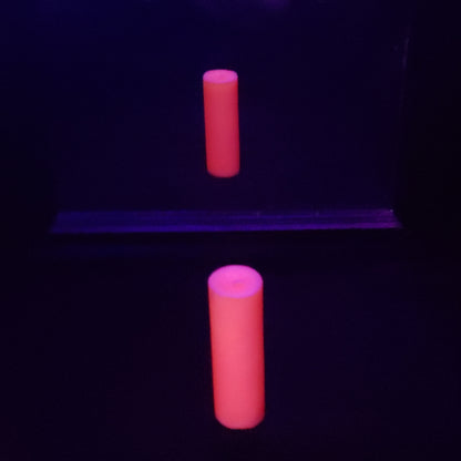 UV Orange Neon Unscented Paraffin Play Pillar Candle.